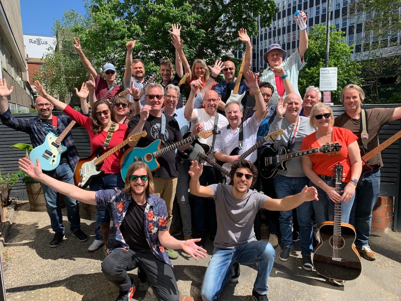 Andy Guitar members at an in person workshop