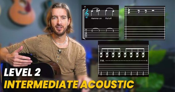 A thumbnail image from one of the modules from Andy Guitar's Intermediate Acoustic Guitar Course