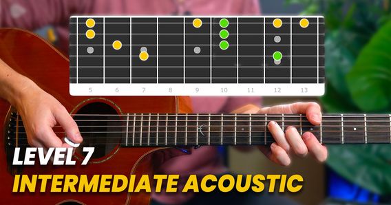 A thumbnail image from one of the modules from Andy Guitar's Intermediate Acoustic Guitar Course