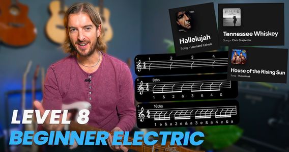 A thumbnail image from one of the modules from Andy Guitar's Beginner Electric Guitar Course